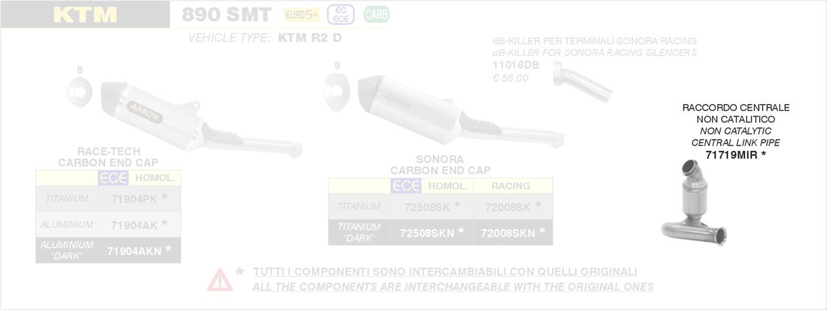 Arrow Katersatzrohr KTM 890 SMT 2024