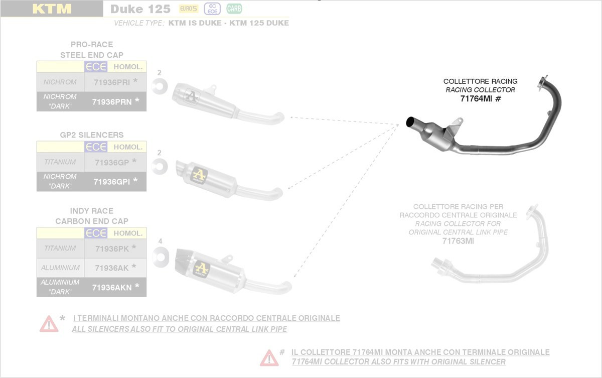 Arrow Krümmer KTM DUKE 125 21-