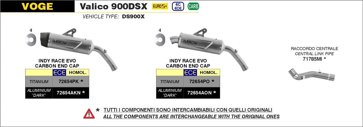 ARROW zentrales Verbindungsrohr Voge Valico 900DSX 2024
