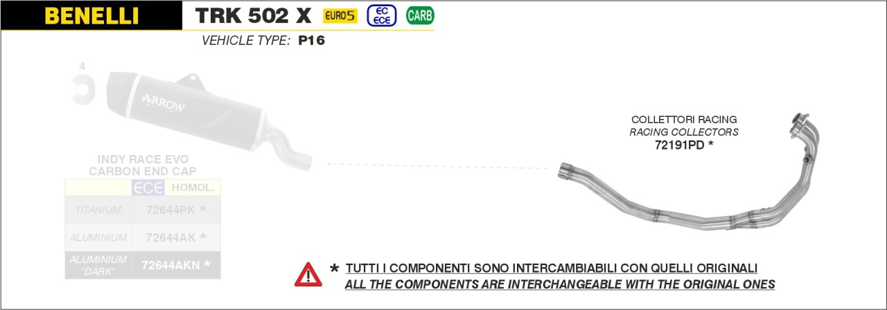 ARROW Krümmer BENELLI TRK 502 X 21-23