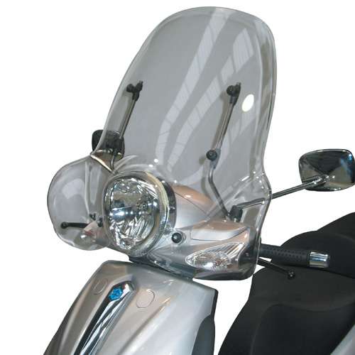 Windschild transparent, 430 mm hoch, 700 mm breit für verschiedene Piaggio Modelle